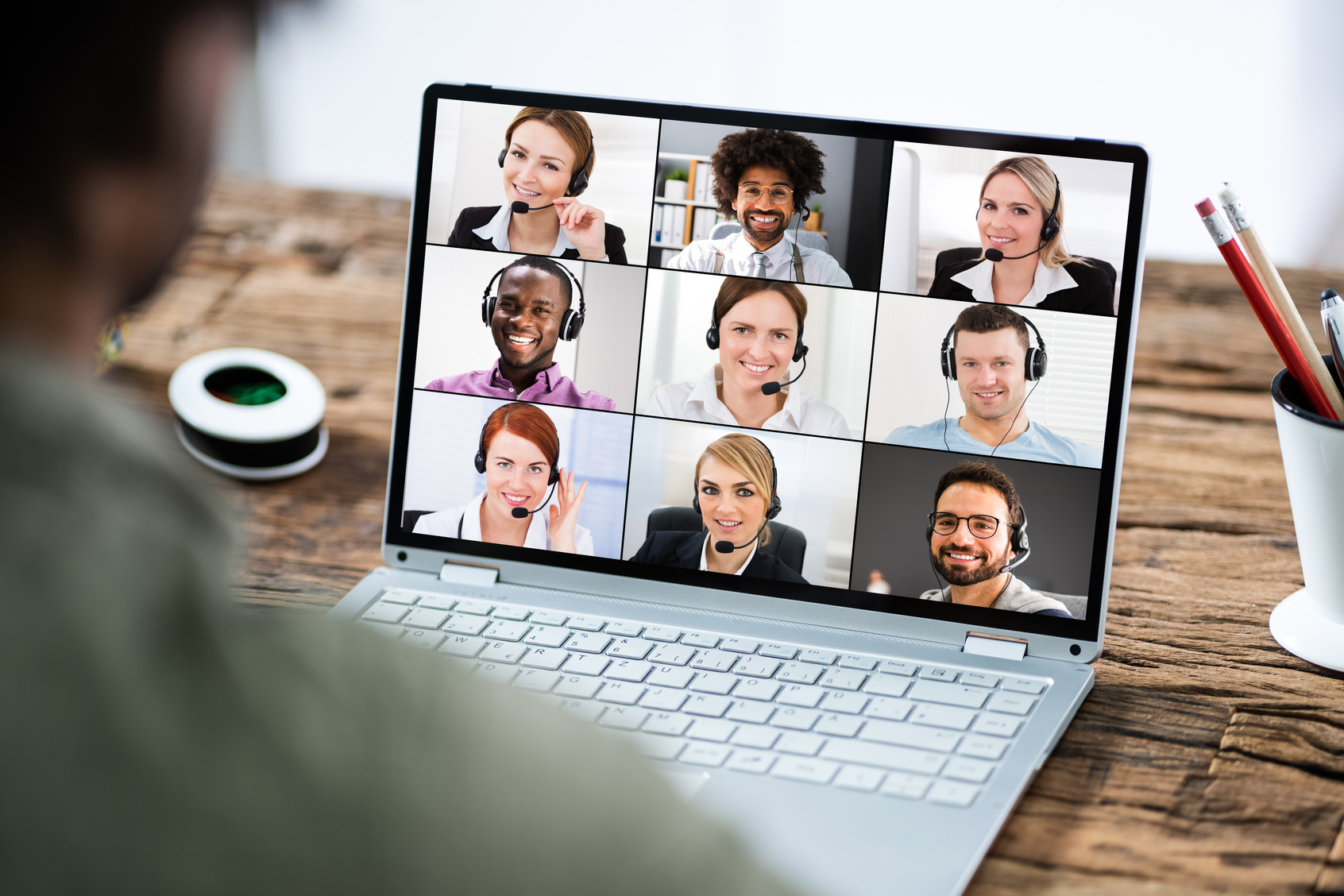 Man Participating In Online Coaching Session